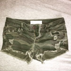Camo jean shorts
